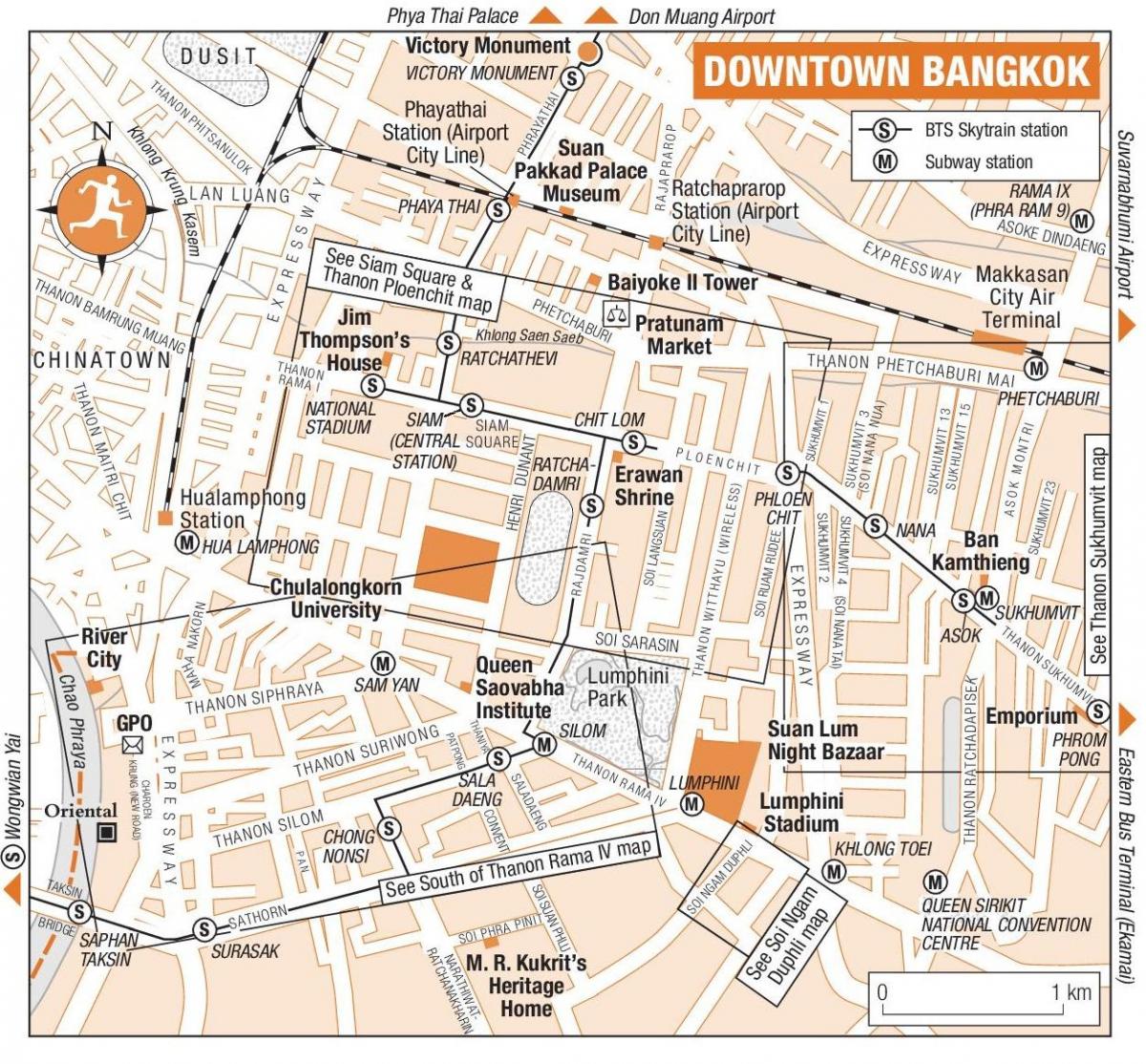 bangkok downtown peta
