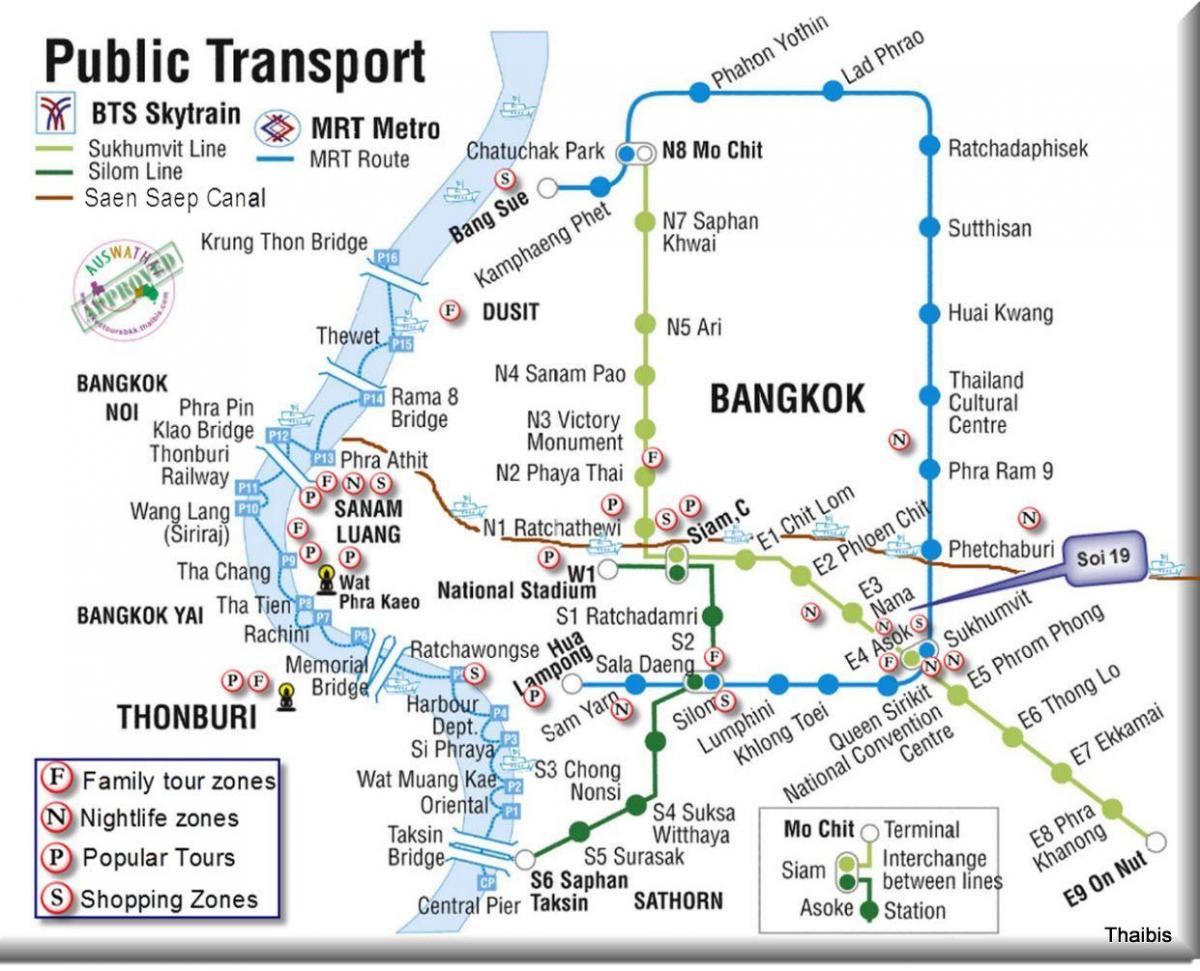 pengangkutan awam bangkok peta