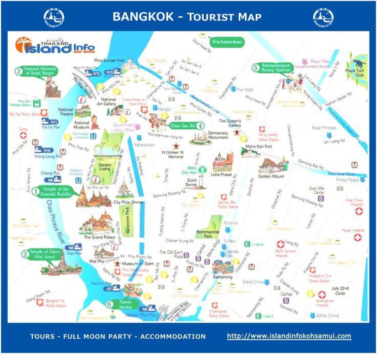bangkok, thailand pelancong peta