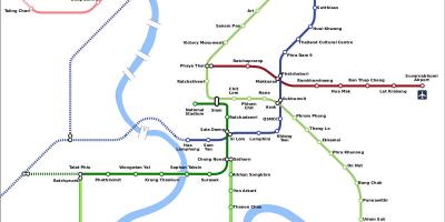 Bangkok kereta api menghubungkan peta